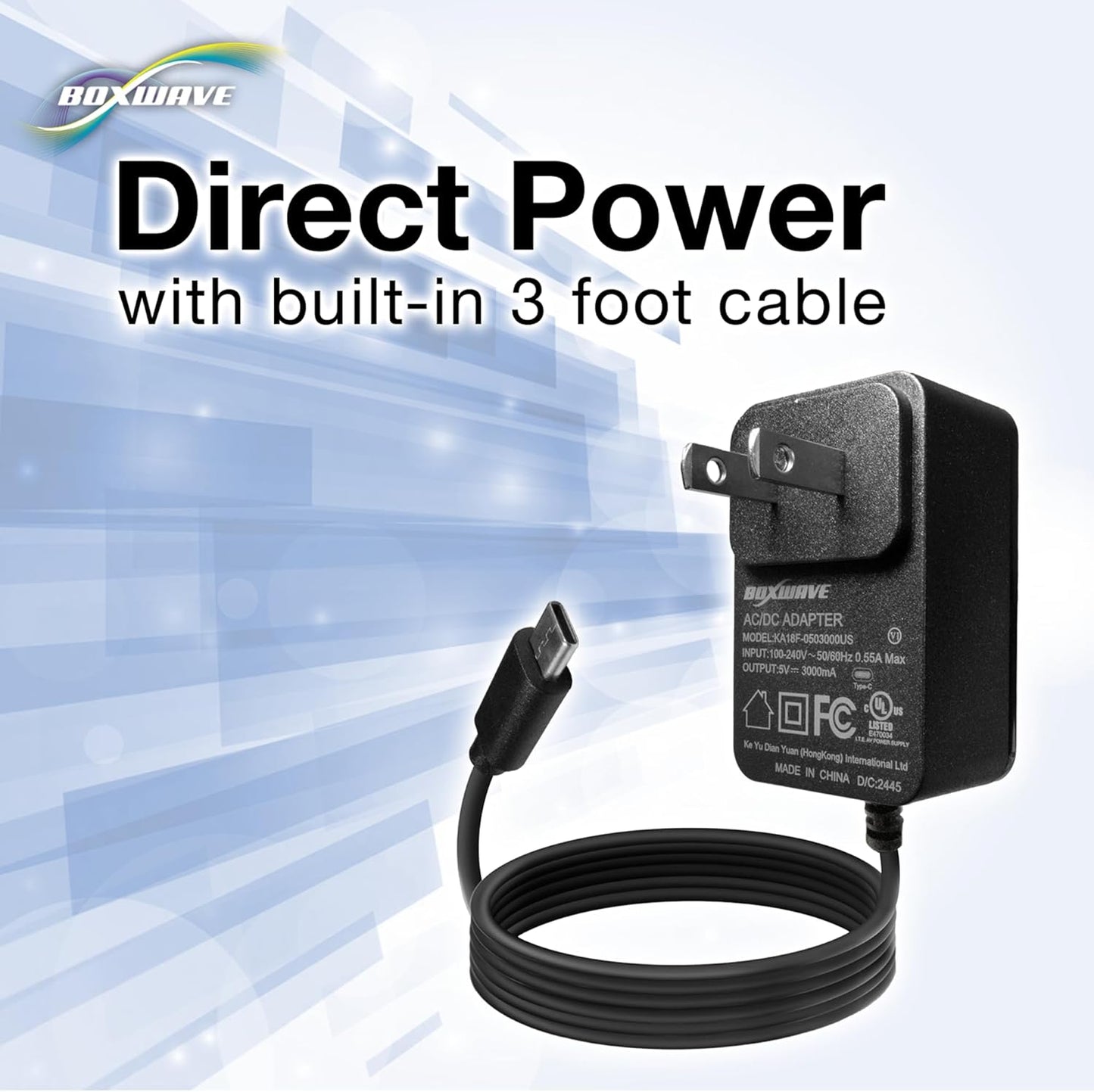 BoxWave TIMMKOO Mp3 (15W), 3ft Charger Compatible with WiFi Player - Wall Charger Direct Rapid Charge Your Device