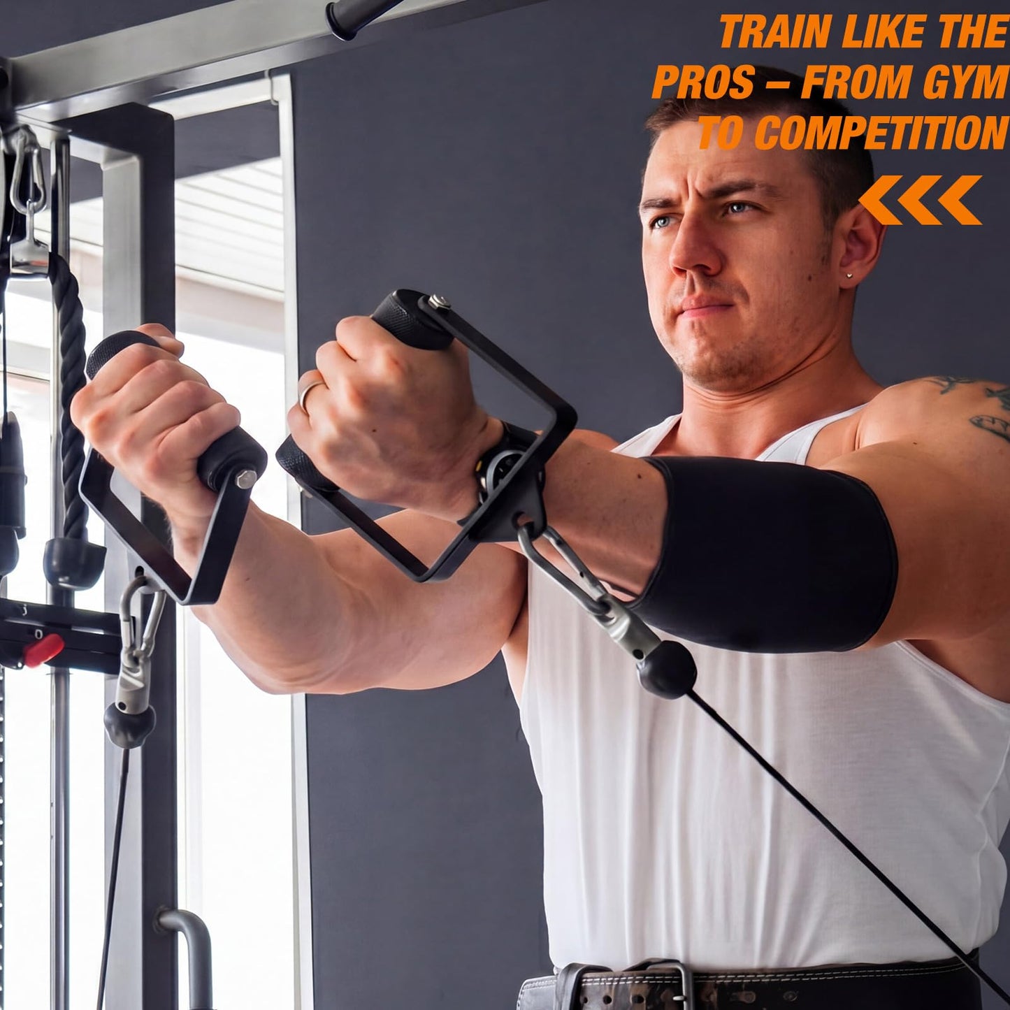 Soulchen Gym Fitness LAT Pulldown Attachments, Cable Machine Attachments for Home Gym, Multi Grip Strength Training Handles for Back Arms Workout Equipment