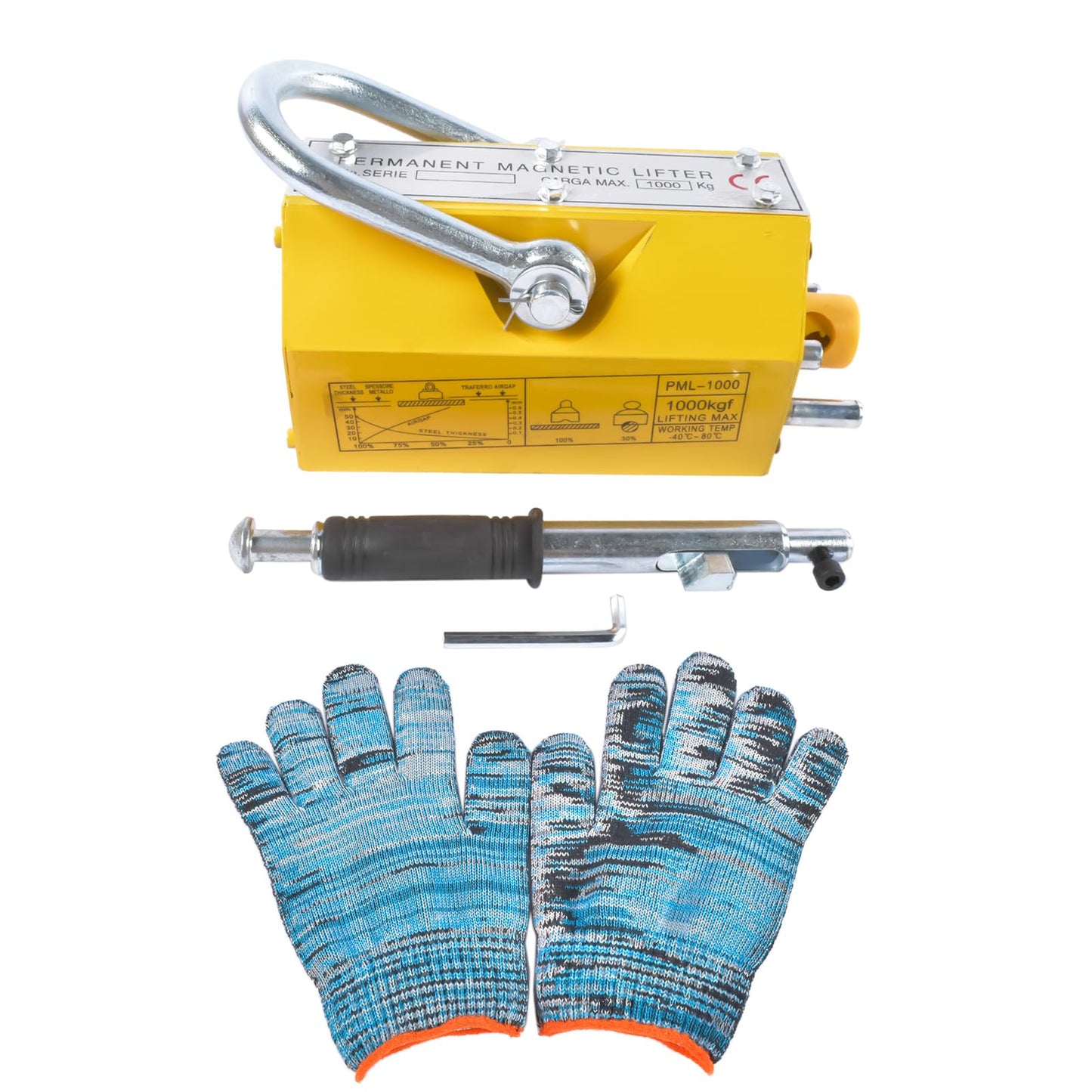 TEKKOAUTO Permanent Magnetic Lifter Lifting Magnet 2200 lbs/1000 kg Neodymium Hoist