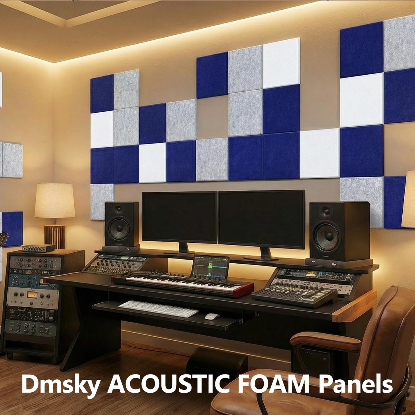 18 Pack Acoustic Panels-12"X12"X 0.4"Soundproof Wall Panels, White Sound Absorbing Panel,High-Density Sound Dampening Panels Acoustic Treatment for Home Studio