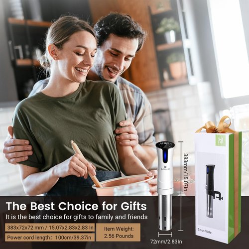 BLITZHOME Sous Vide Machine, WiFi APP Included, 1100W Sous Vide Cooker with Accurate Temperature & Timer, Stainless Ultra Quiet Precision Immersion Circulator Device, Kitchen Gadgets with Recipes