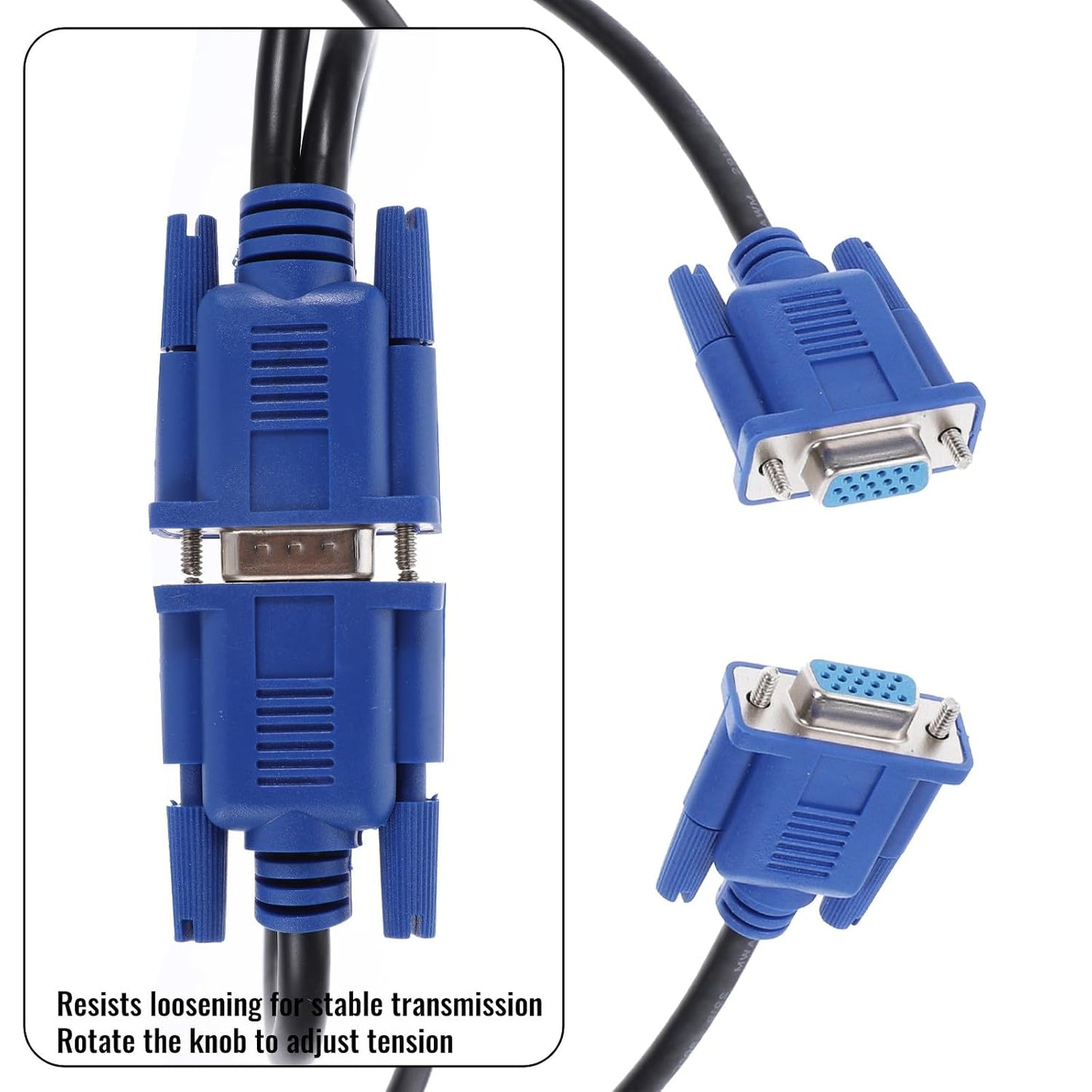 Xelsluthe 1 2 VGA Splitter Dual Monitor Cable Male to Female Adapter Converter VGA SVGA Video Y Cable Cord