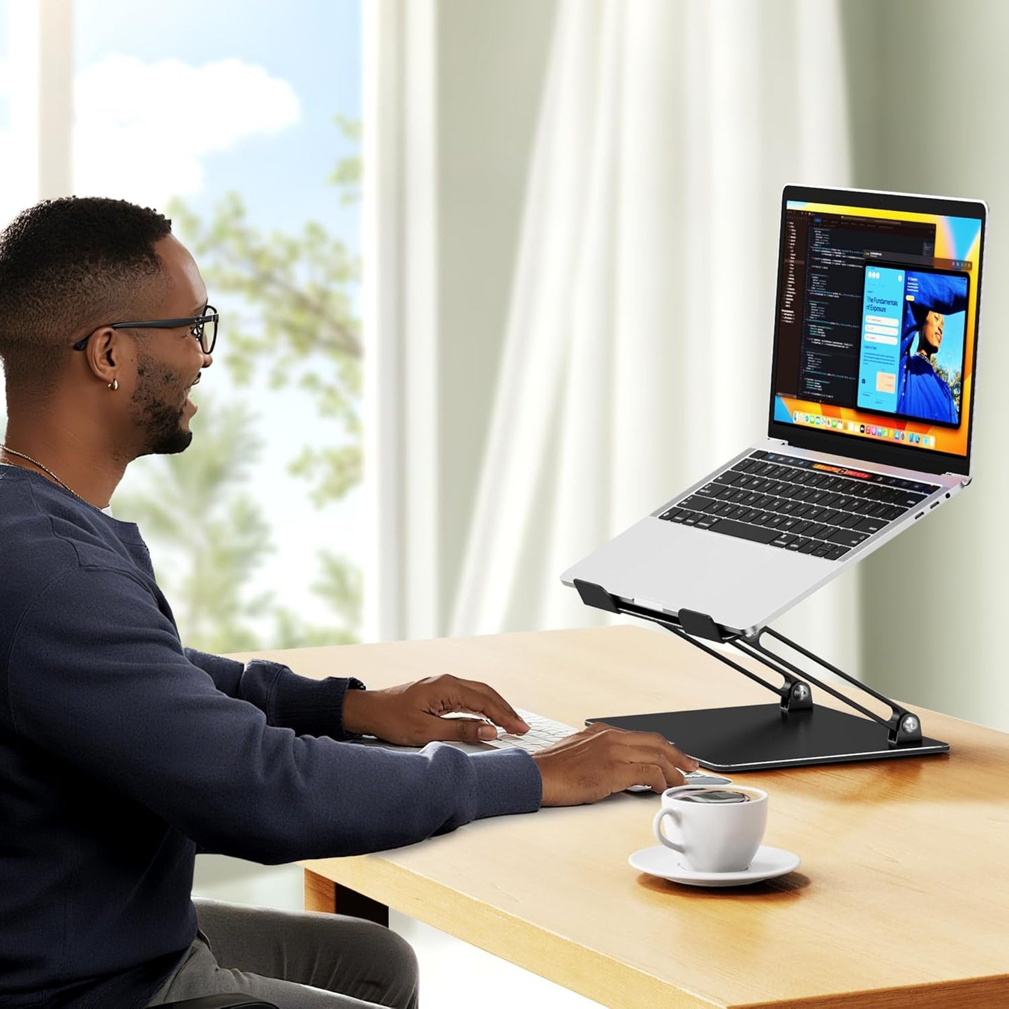 BESIGN LS10 10-14" Laptop Stand, Ergonomic Adjustable Notebook Tablet Stand, Computer Holder Compatible with Air, Pro