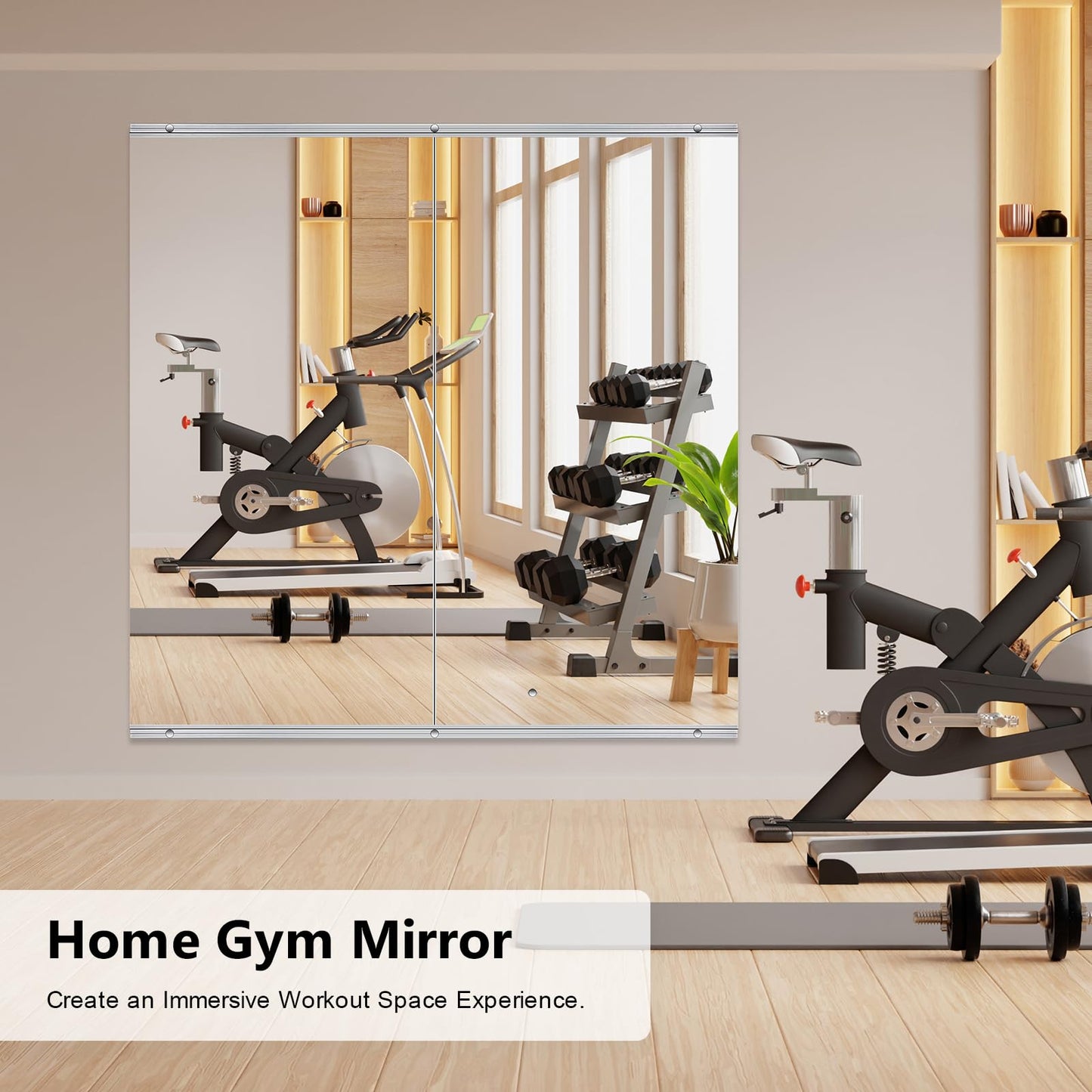 ERZERT Home Gym Mirror,2 Pack Large 47.2x23.6 Inch Frameless Tempered Glass Wall Mirror, Full Body Workout and Decorative Mirrors for Home Gym, Yoga, Dance Studio, Garage, Exercise Room