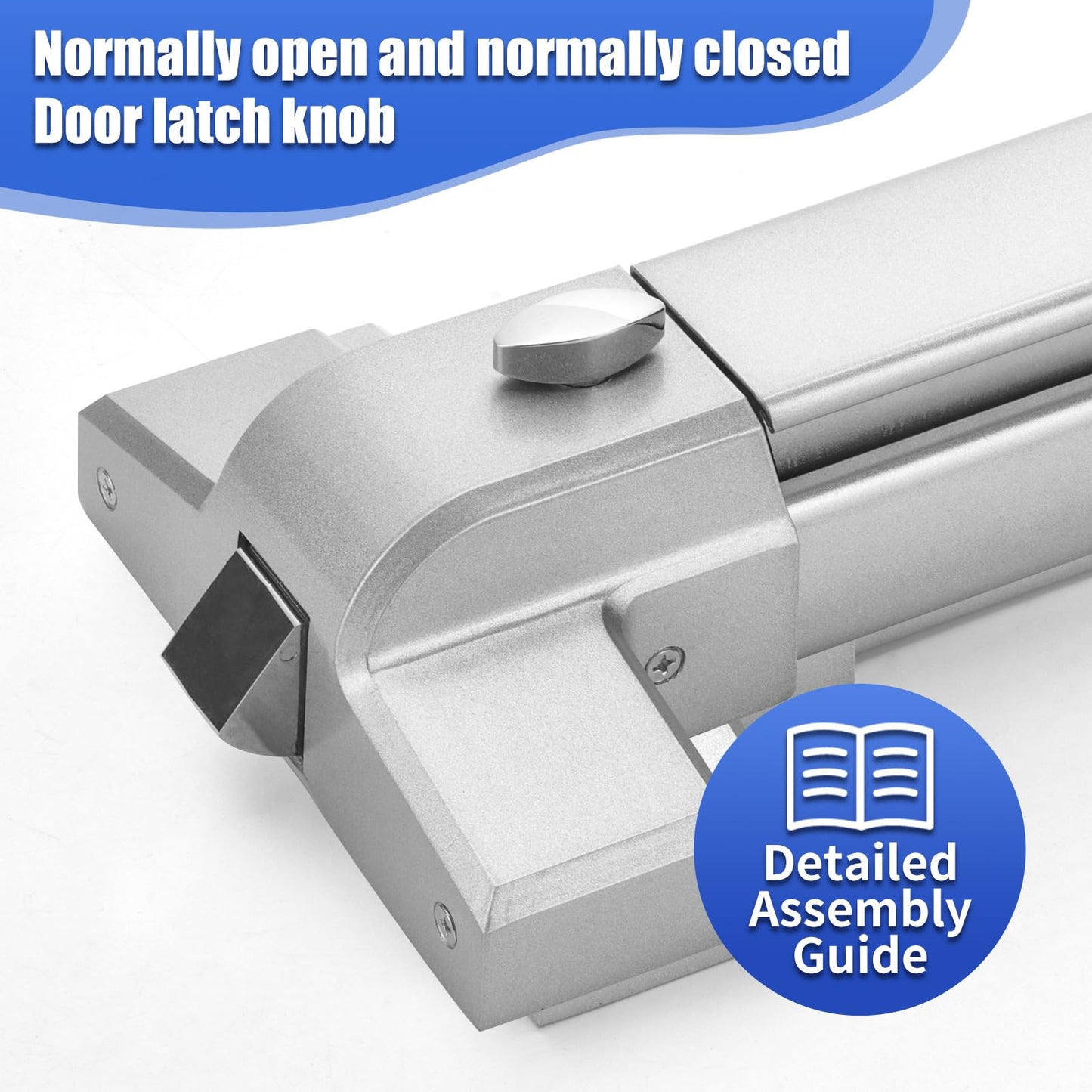 suermany 31 Inch Painted Aluminum Panic Bars for Exit Doors - Push Bar Panic Exit Device, Commercial Door Push Bar Locks, Fits Left & Right Handed Wood & Metal Doors