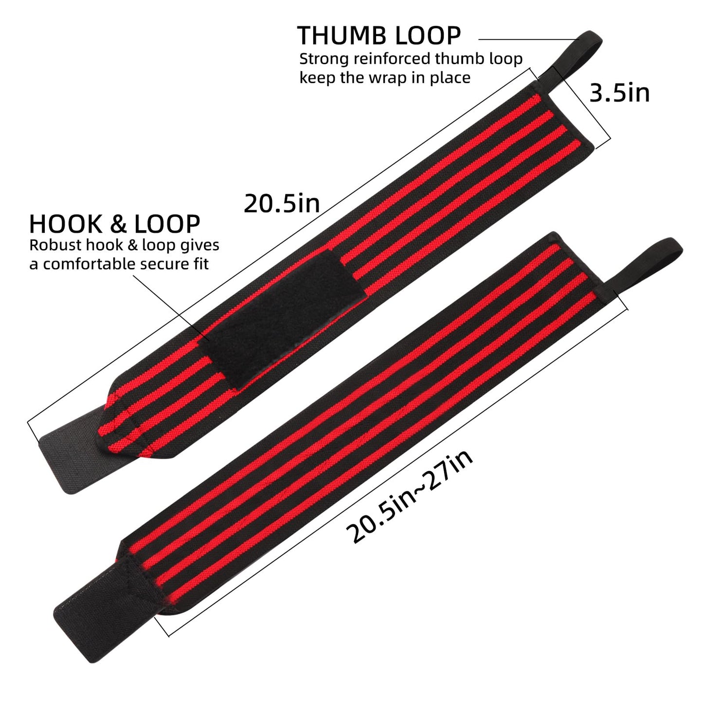 Bneykrir Wrist Support Straps & Lifting Straps, Ultra-Elastic Adjustable Design, Universal Wrist Support Gear for Bench Press, Deadlift, Powerlifting and Gym Training