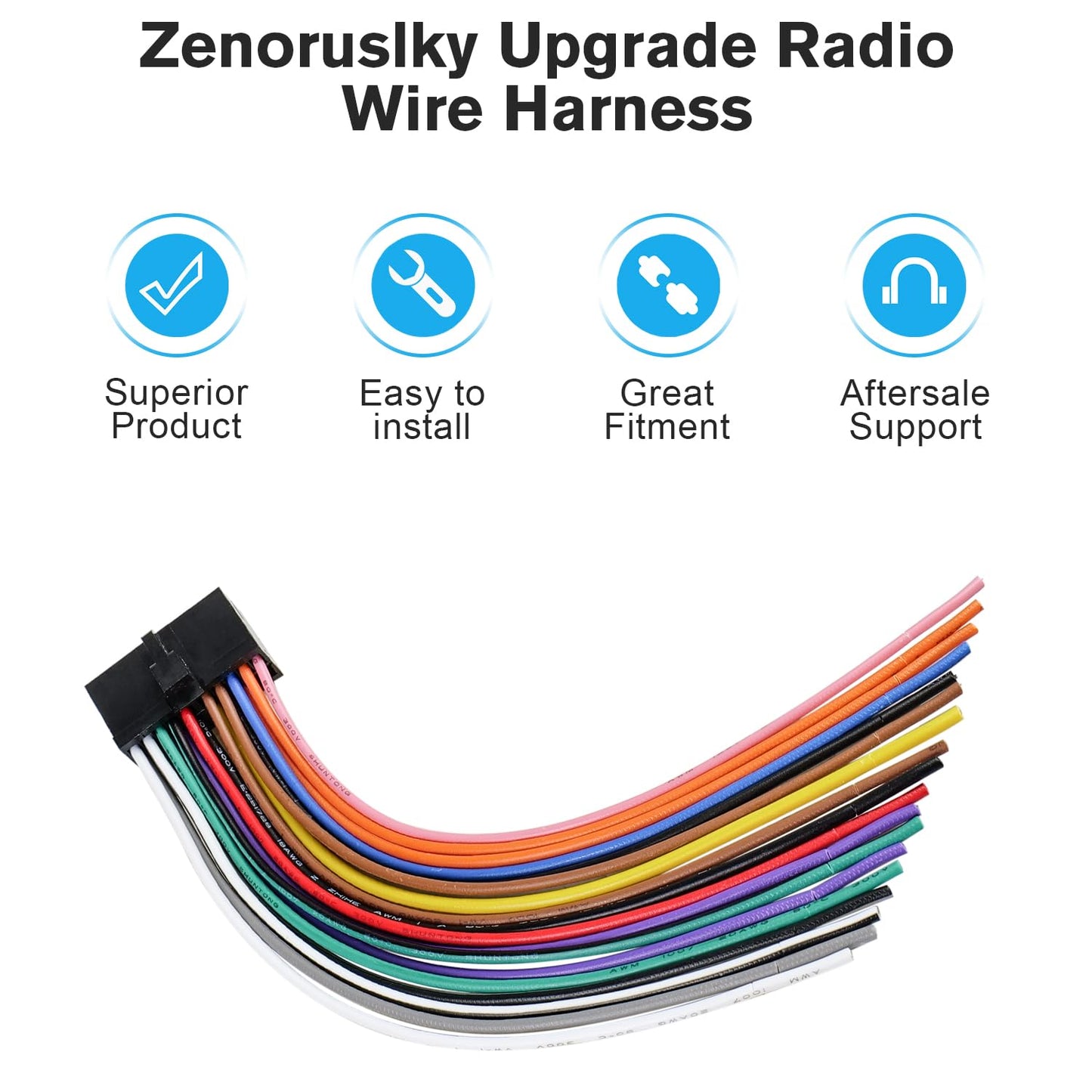 20Pin Stereo Wiring Harness Radio Connector Compatible with Boss Car Stereo Wire Adapter
