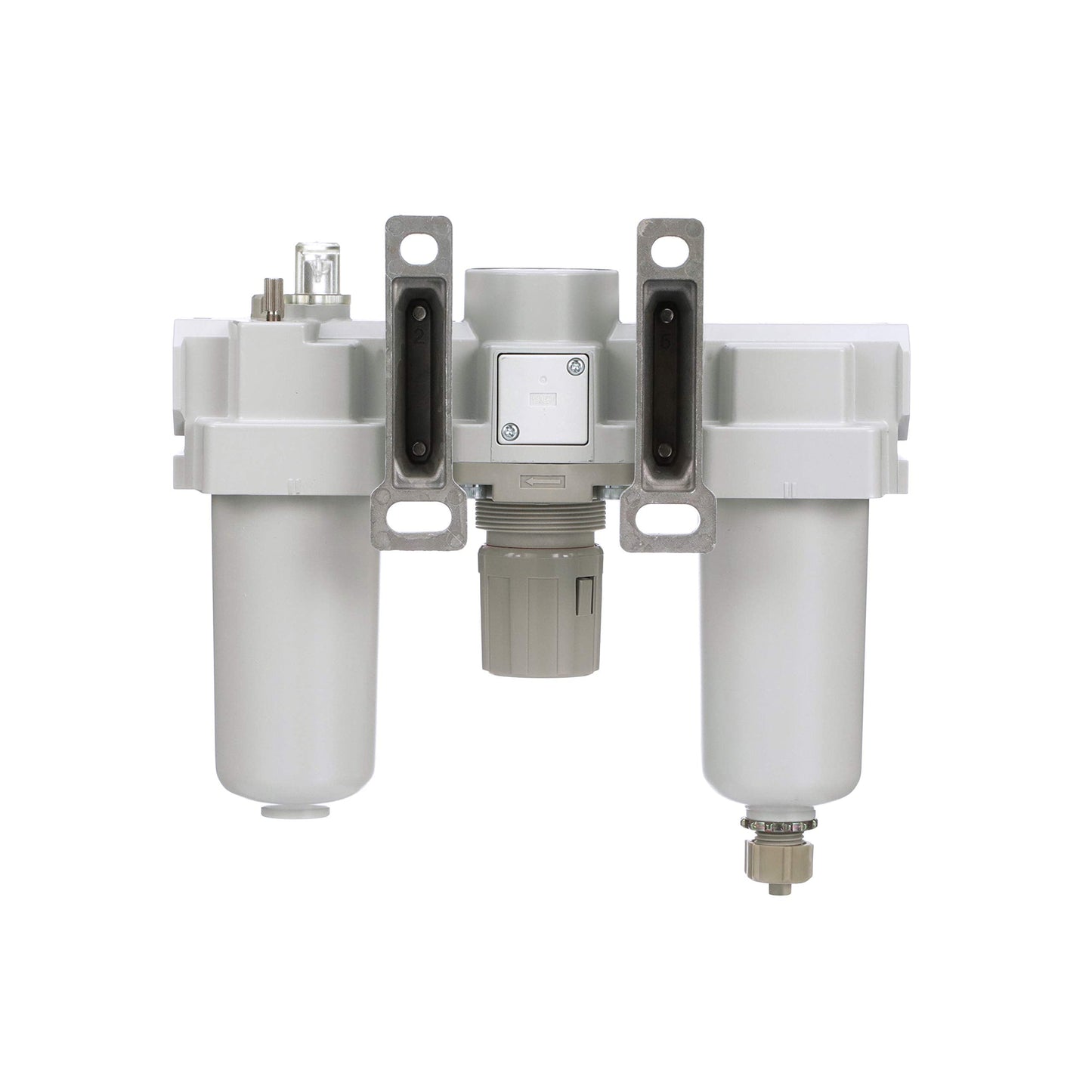 PneumaticPlus SAU400-N06G-MEP Compressed Air Filter Regulator Lubricator Combo 3/4" NPT - Metal Bowl, Manual Drain, Bracket, Gauge
