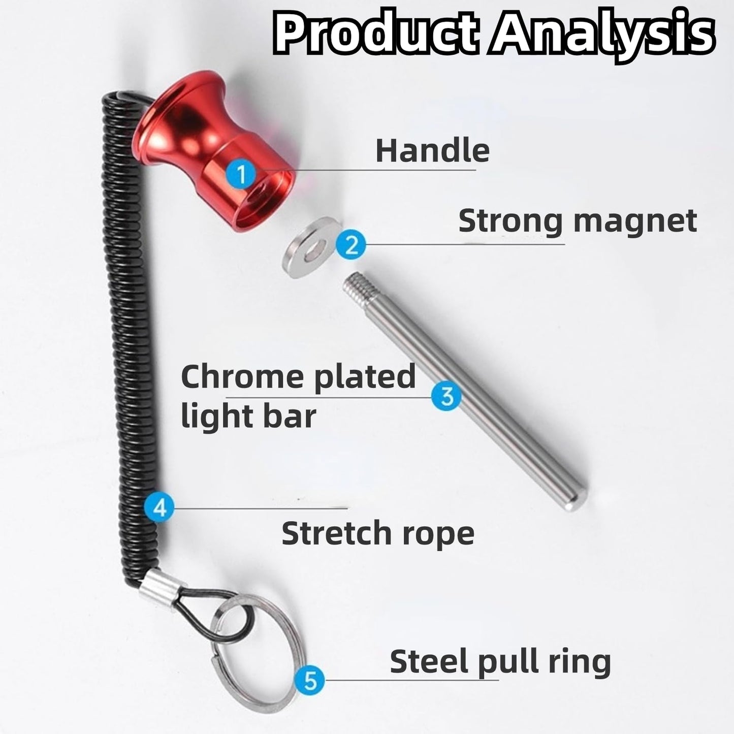 Gueiddi Gym Pin, Universal Aluminum Alloy Weight Stack Pin with Pull Rope for Fitness Equipment Pin Training (Black 10*125mm)