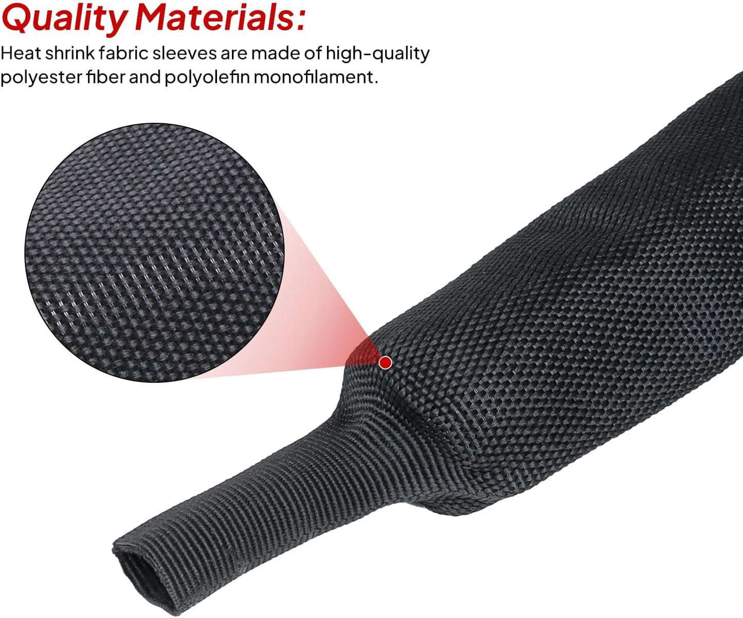 Sonoreboom 1" 18 2 1 - feet Braided Cable Management Sleeve in Heat Shrink Fabric Tube Wrap Organizer Cover