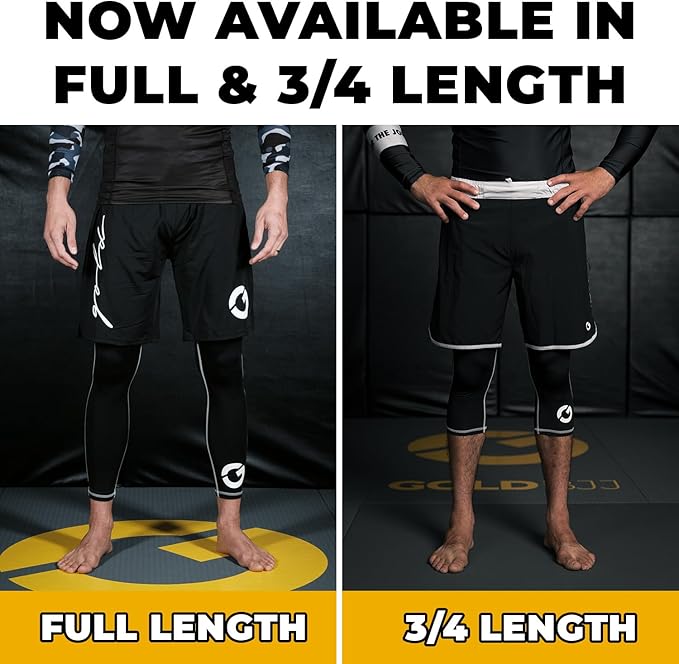 Gold BJJ Jiu Jitsu Spats - Base Layer for Gi and No-Gi Grappling - Martial Arts Pants