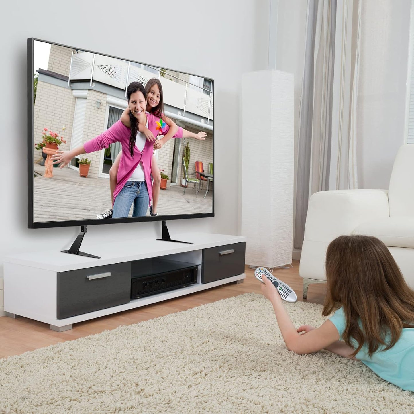 suptek 20-65 100 Universal Tabletop TV Stand for & pcs TV Installation Hardware Kit for Curved TV Bundle