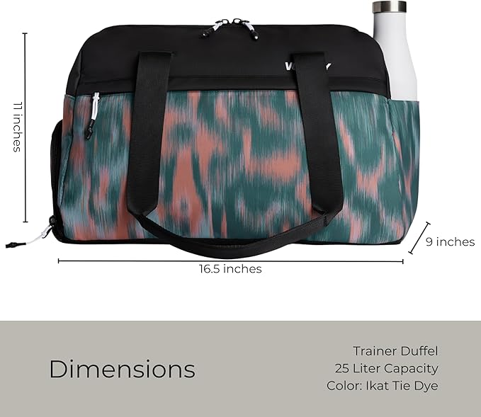 Vooray 25L Trainer Duffel Bag ??Lightweight Travel Duffel for Women and Men with Shoe Pocket, Workout Bag, Weekender for Overnight, Football, Traveling, or Hospital Use