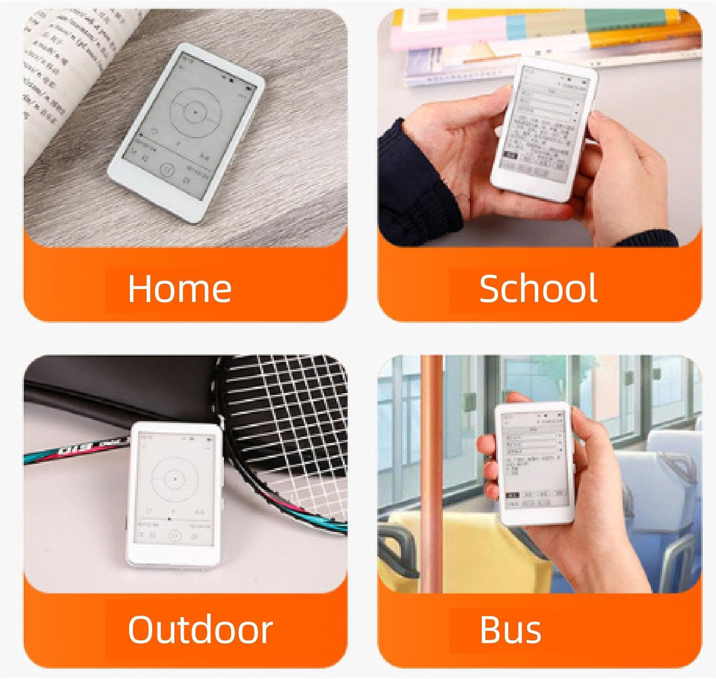FOSA 2.7 Inch MP3 5.0 Player, Bluetooth HiFi Music Player with Eye Protect Screen, USB C Charging, Portable E Book