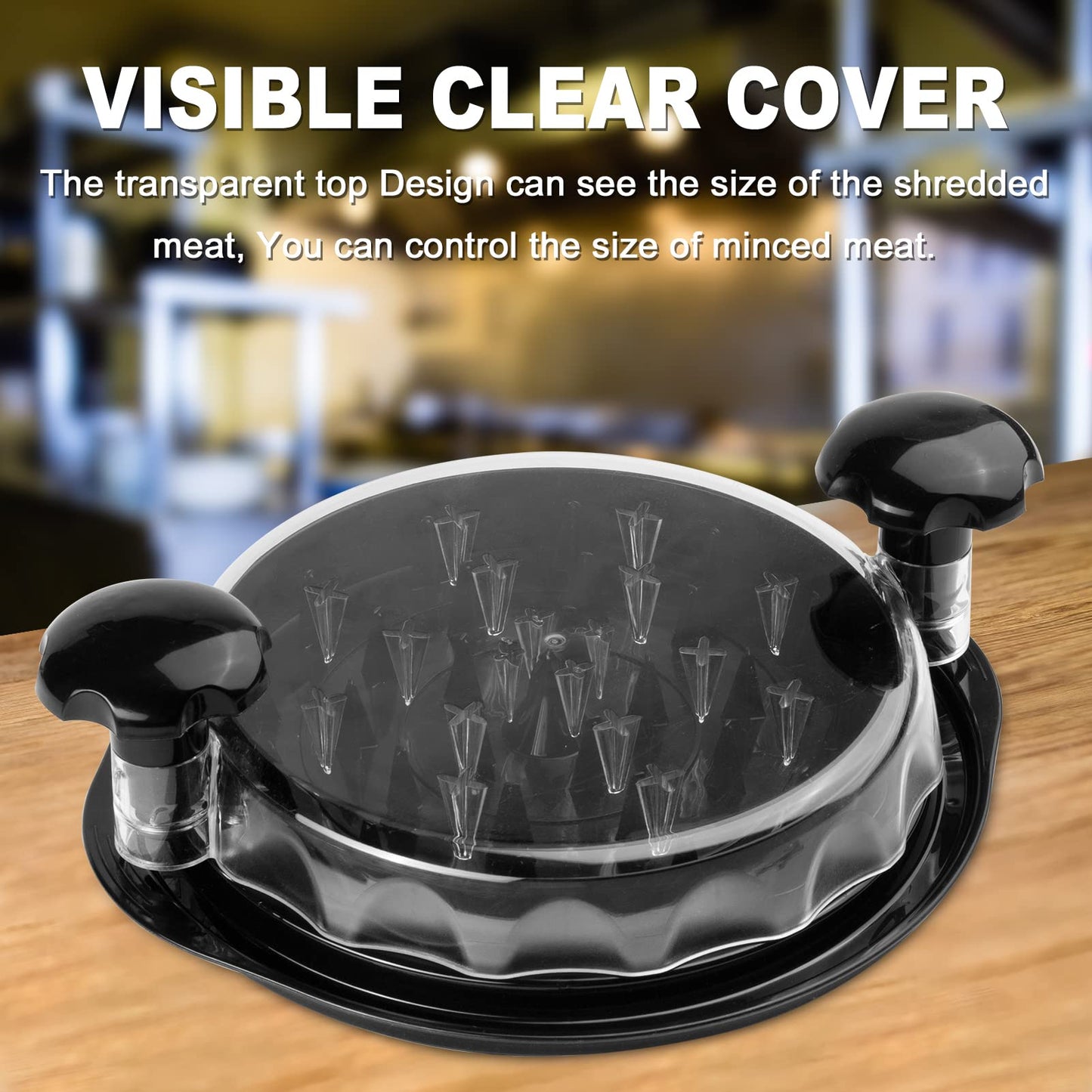 Chicken Shredder, Chicken Breast Shredding Tool with Transparent Cover, Ergonomic Handle Anti-Slip Heat Resistant Meat Shredder, BPA Free Easy Cleaning Shredder for Pulled Pork Kitchen Use