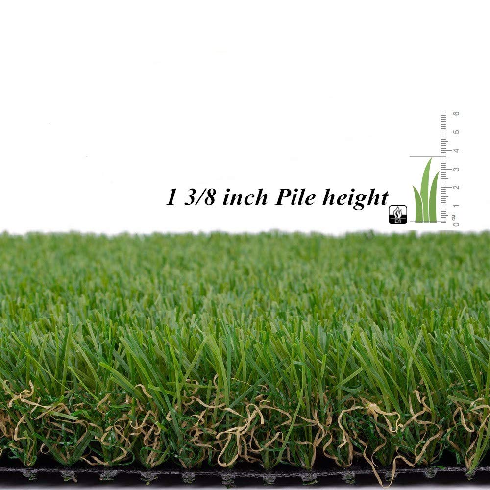 ALTRUISTIC Artificial Grass 3FTX5FT(15 Square Feet), Realistic Fake Grass Deluxe Turf Synthetic Thick Lawn Pet Turf, 1 3/8” Height, Outdoor Decor, Customized