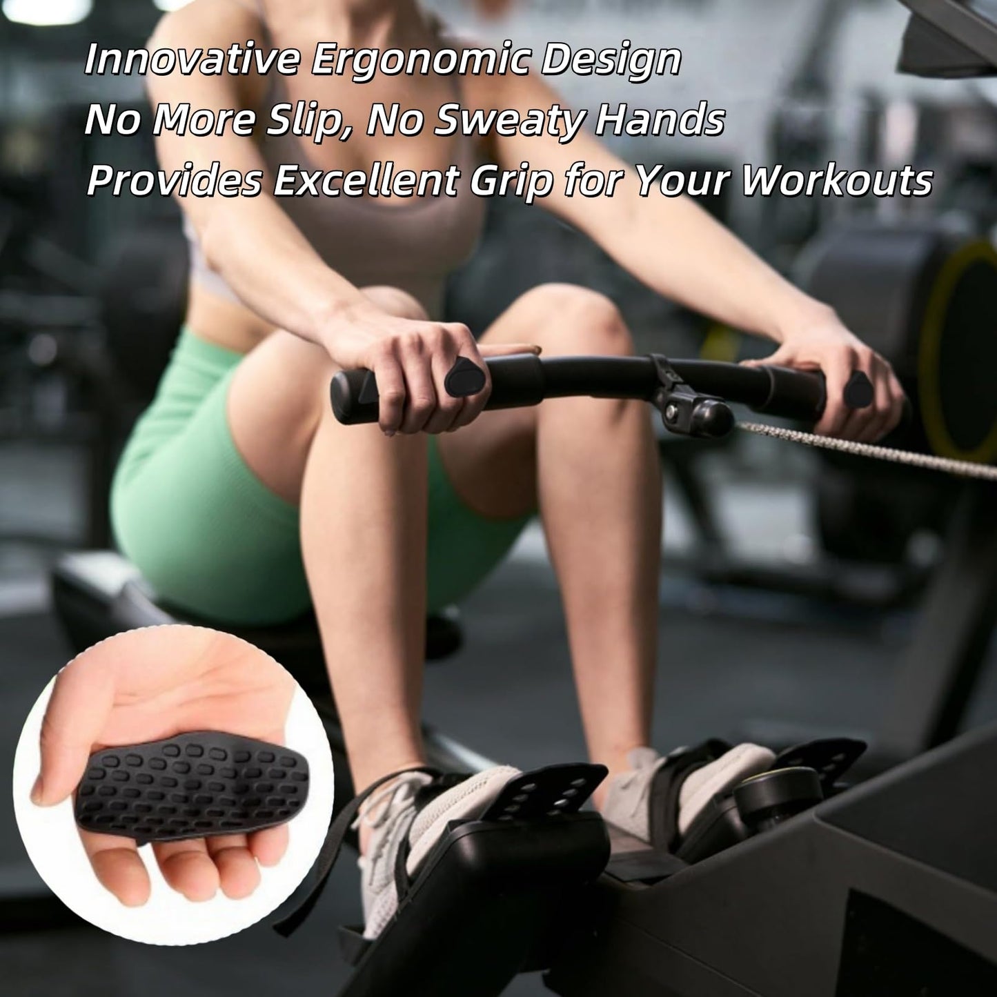 Jopplim Anti-Slip Workout Grips, Ergonomic Workout Gloves, Weight Lifting Grips, for Men and Women, Silicone Gym Grips Pads, Soft, Palm Protection, Suitable for Various Fitness Training