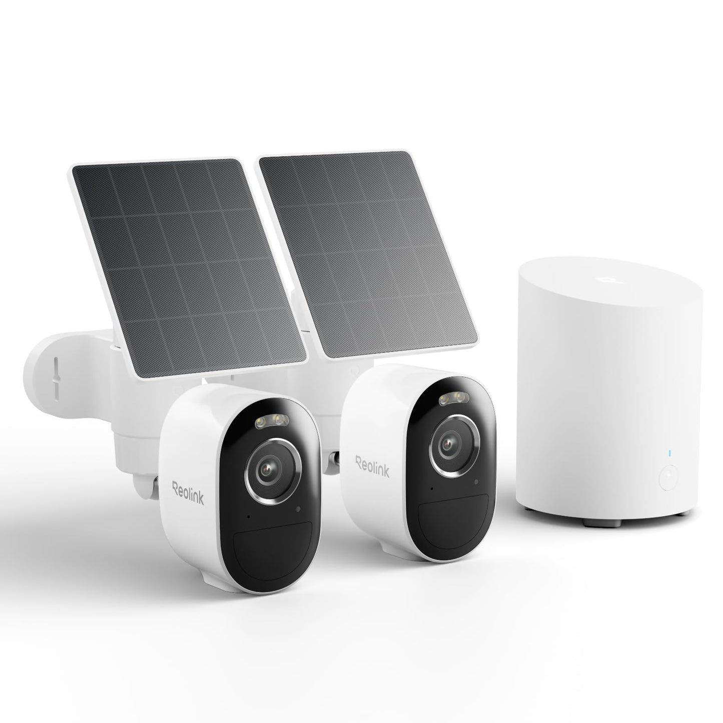 REOLINK Home Hub mini with 2X Argus 3 Pro+Solar Panel, Solar Security Cameras Wireless Outdoor, 2.4/5 GHz WiFi, Solar/Battery Powered, Smart Detection, Motion Recording, No Monthly Fee