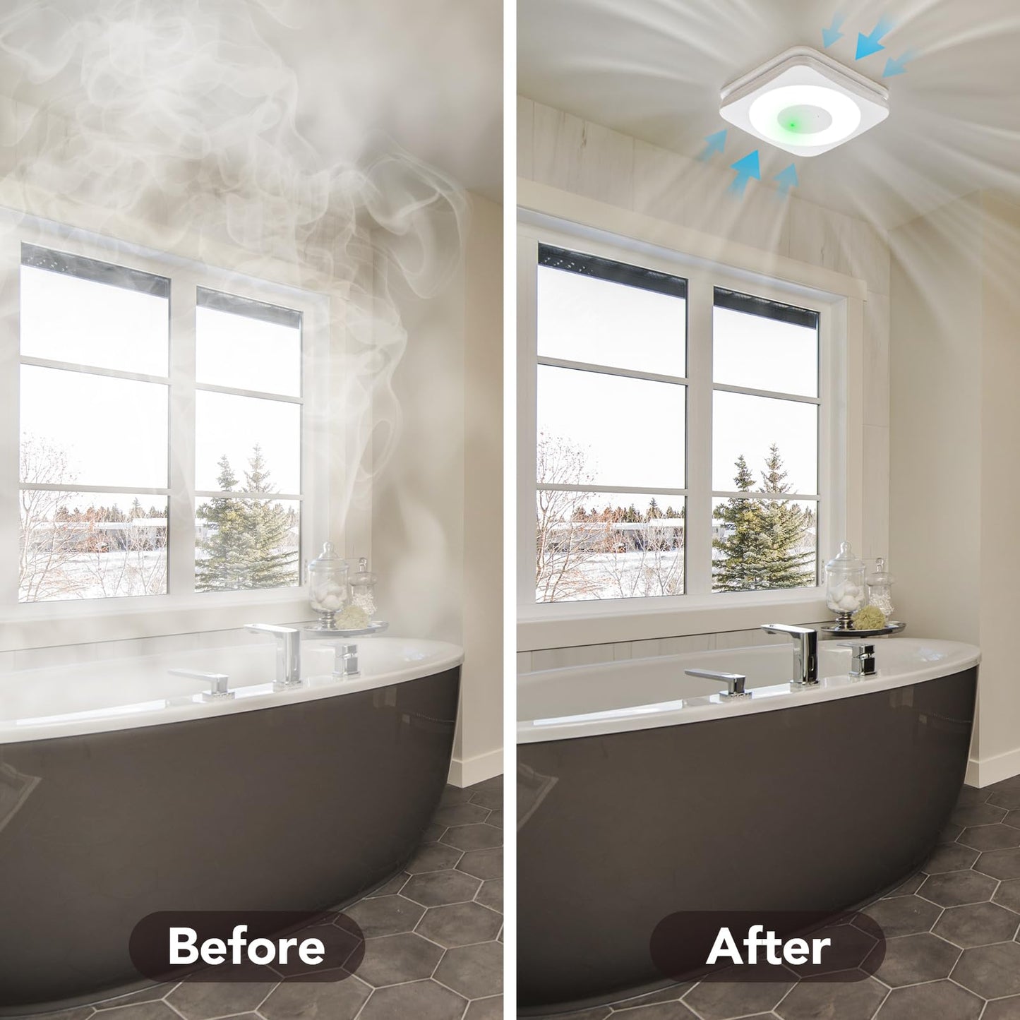 OREiN 3-in-1 Bathroom Exhaust Fan with Light & Humidity Sensor, 160 CFM, 1.0 Sone, Auto-On at 60% Humidity, 1500LM, 3CCT, Night Light, ENERGY STAR, HVI/FCC/ETL, Ceiling Opening 11.81''x 11.02''