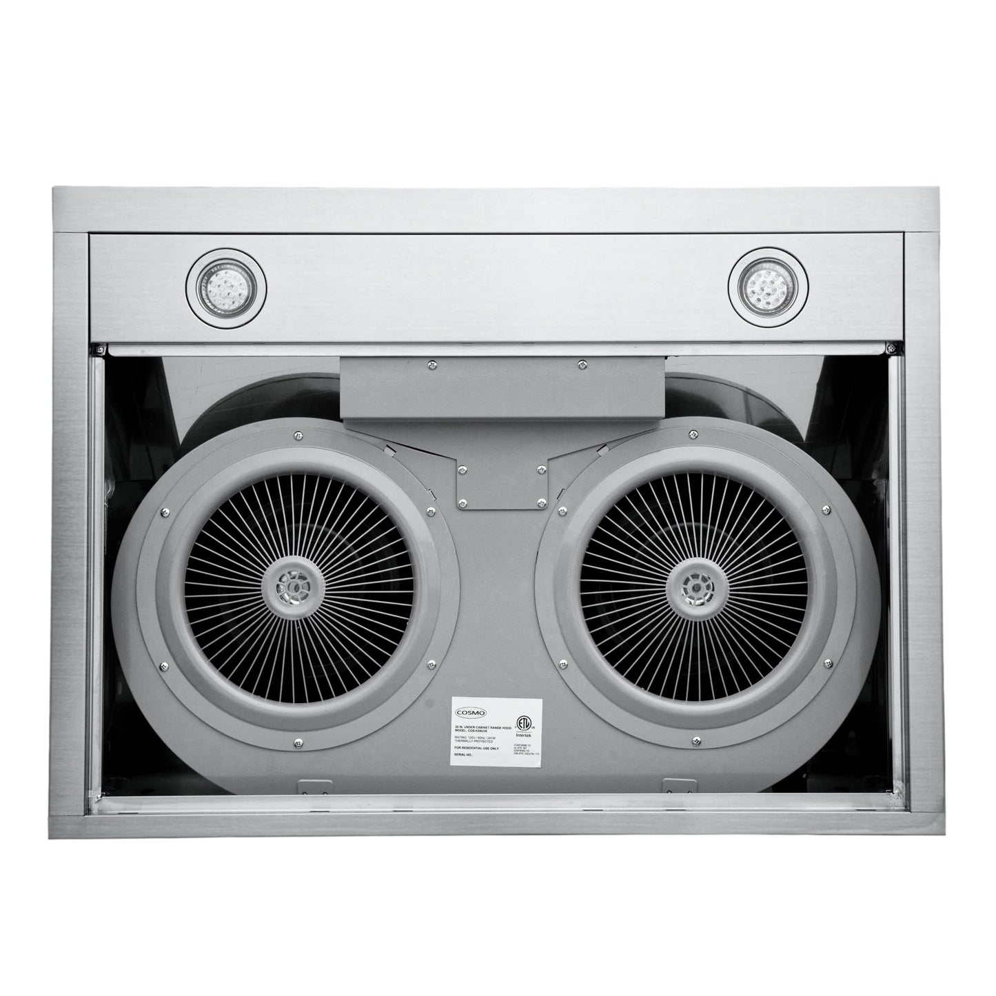 COSMO COS-KS6U30 30 in. Haven Collection 500 CFM Ducted Under Cabinet Range Hood, Touch Controls, LED Lights, Stainless Steel