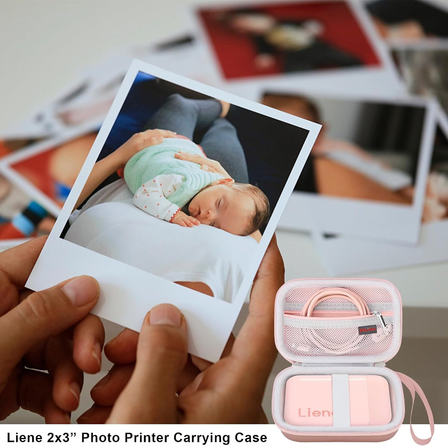 2x3 Elonbo Carrying Case for Liene Photo Printer, Portable Mini Color Instant Print Digital Camera Hard Travel Bag
