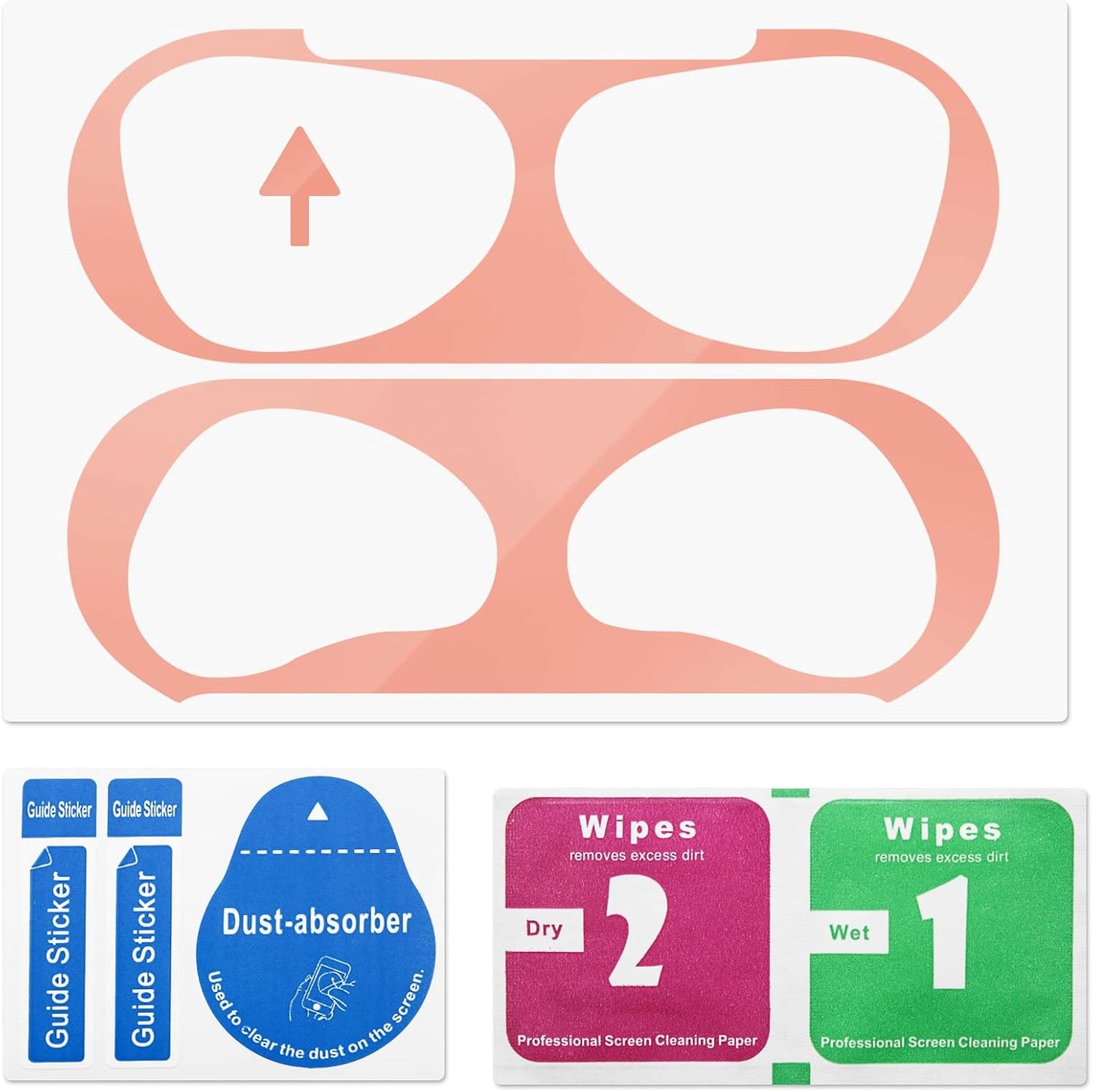 Senbos 3 3rd Metal Dust Guard for Apple AirPods Case Ultra Slim Protective Film, Scratch-Resistant Cover, Prevents
