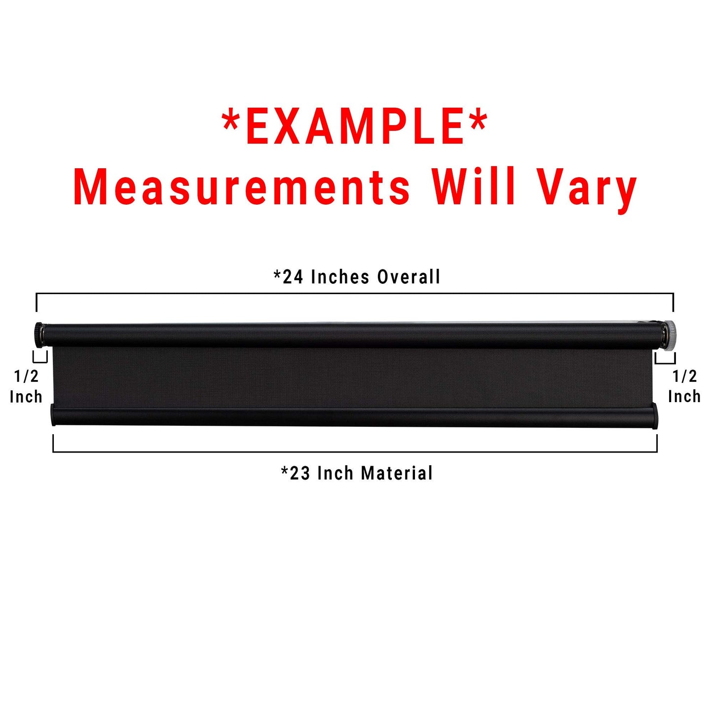RecPro Black RV Roller Shades, Slow-Rise Blackout Window Cover, 62inW x 32inH, Polyester, Model 606345304744