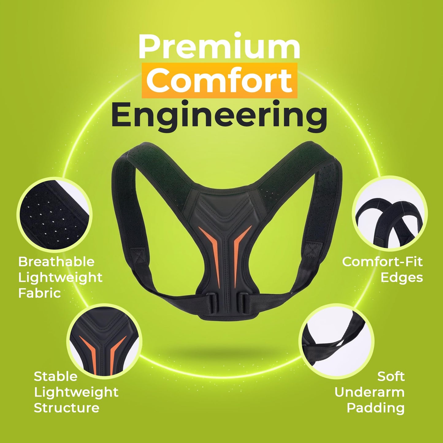 FELUVI Posture Corrector for Women & Men, Adjustable Back Straightener for Upper Back Support, Breathable Clavicle Brace, Soft Padded, Wear Under Clothes