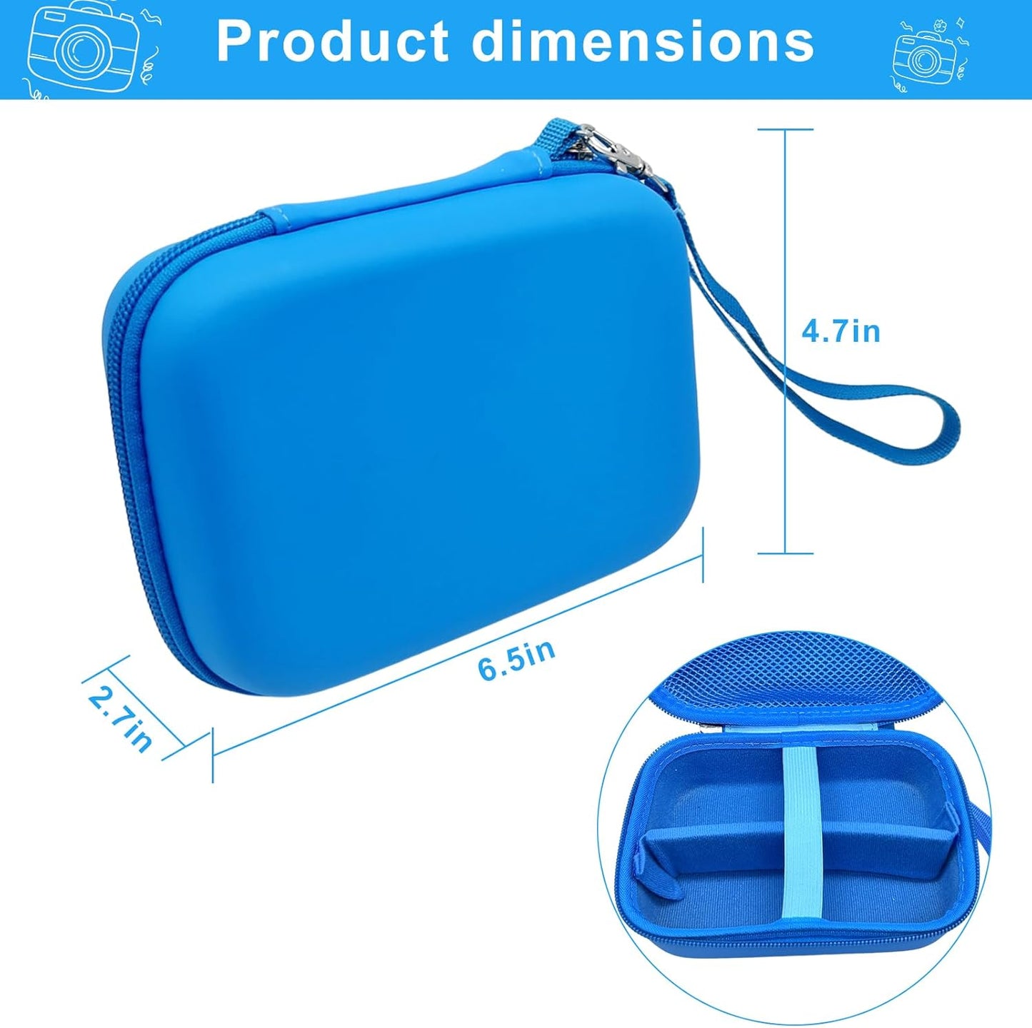 Makolle Kids Camera Case Compatible with Goopow/ESOXOFFORE Seckton/Dylanto/CIMELR Children Digital Video Camera Toys