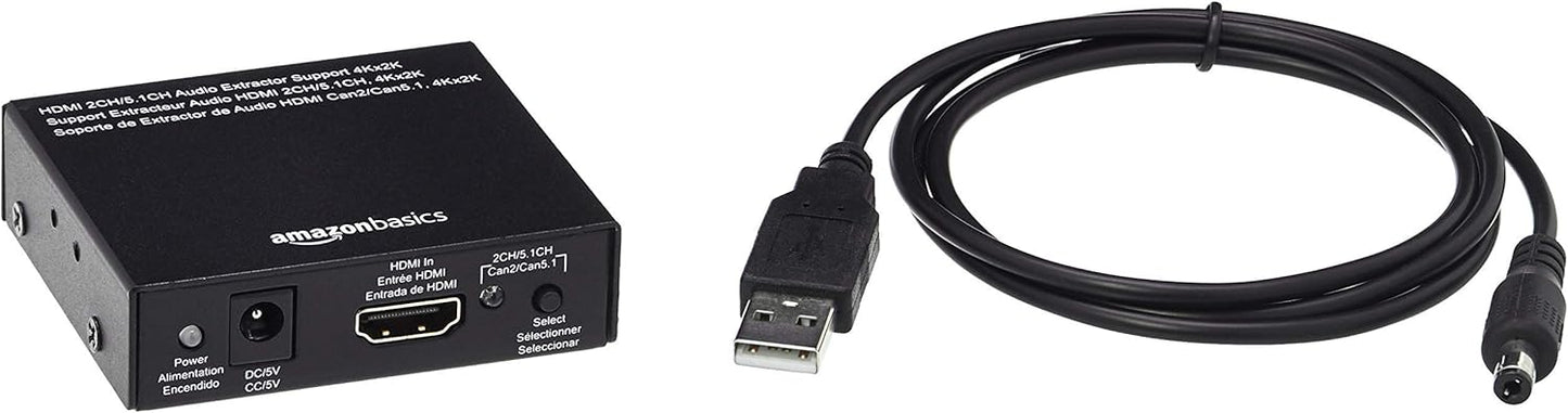 Amazon Basics 4K HDMI to HDMI and Audio Extractor Converter with SPDIF, Stereo Audio Output, Toslink Optical Audio
