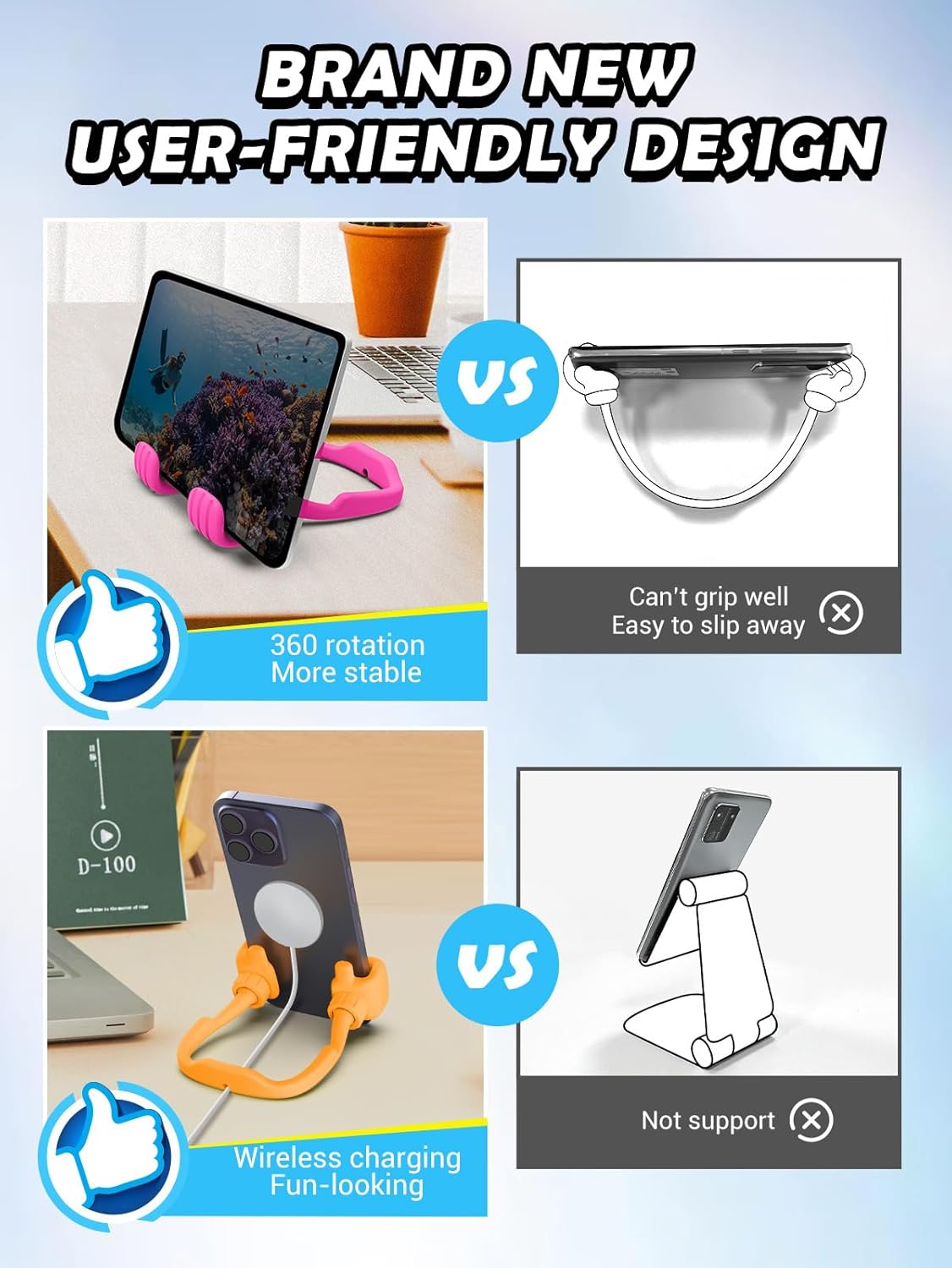 CALDEVER Gifts for Mothers Day Teens Girls Boys Kids Adults Gifts Cell Phone Stand: UPGRADE Adjustable Thumbs Up Lazy