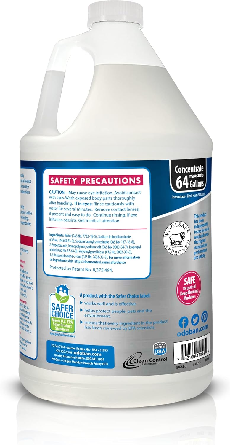 OdoBan 3-in-1 Carpet Cleaner - Powerful Stain Removal & Odor Elimination | 128 Fl Oz