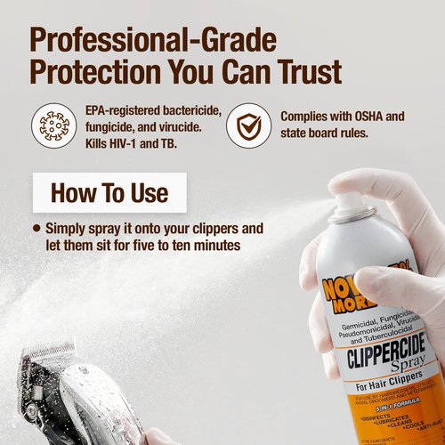 CLIPPERCIDE 5-in-1 Clipper Disinfectant Spray 15oz, 2 Pack | Cleans, Lubricates, Cools, Prevents Rust & Disinfects | Professional Clipper Spray for Barbers, Stylists & Pet Groomers | Made by BARBICIDE
