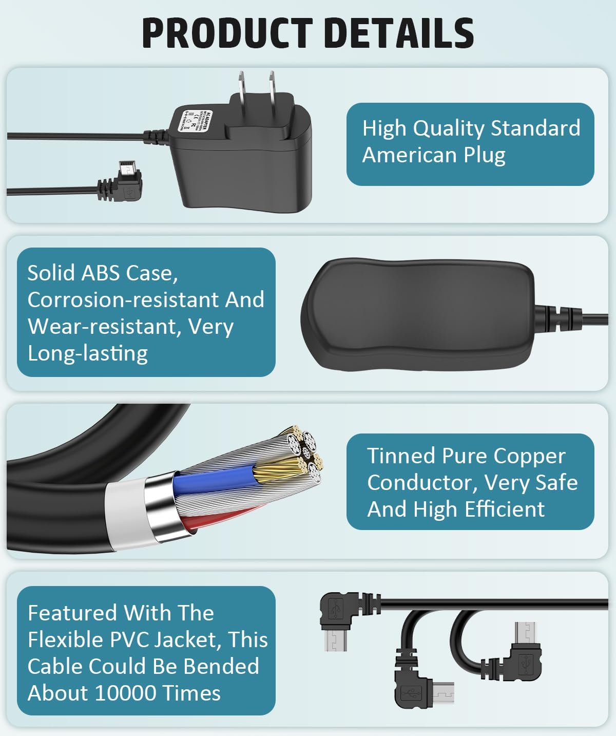EAGLEGGO H1, H2n, H5, H6, Q2HD, Q4, R8 Power Supply Adapter for Zoom Recorders AC Adapter Wall Charger