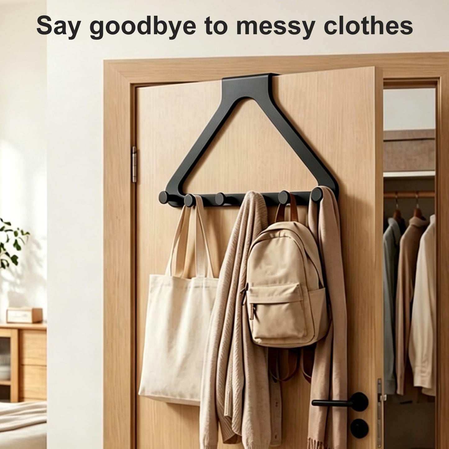 Gptkop 2026 New Over-The-Door Hanger Organizer, Space Saving, Over the Door Hanger Rack for Coat Hat Scarf Towels, 50 lb Load, No-Drill, Fabric-Friendly Round Hook