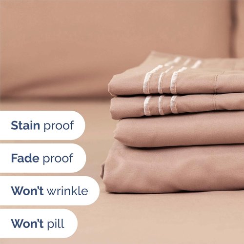 King Size 4-Piece Sheet Set - Ultra-Soft & Cooling Bed Sheets | Hotel Luxury Bedding - Mauve