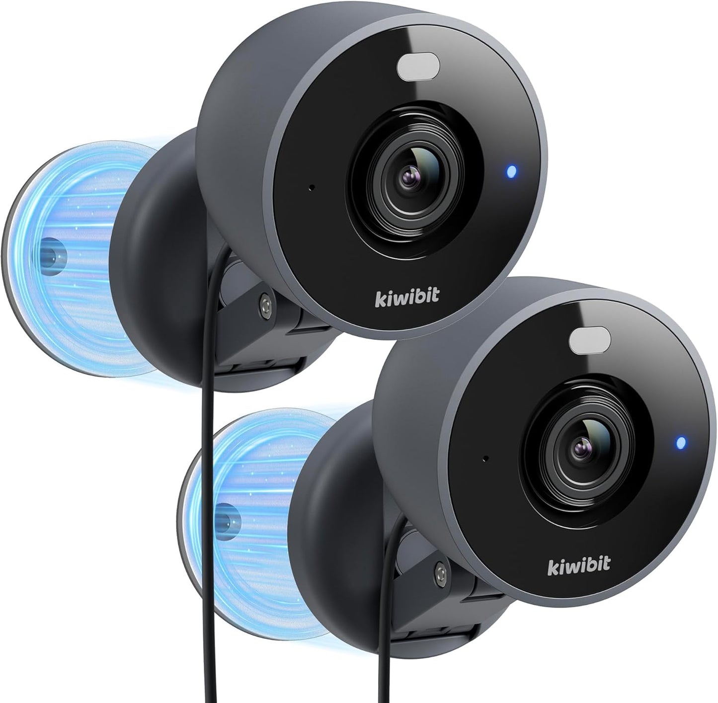 Kiwibit 2K 10FT Security Camera Indoor/Outdoor, Pet Camera, Baby Monitor, Magnetic Mount, AI Detection, Color Night