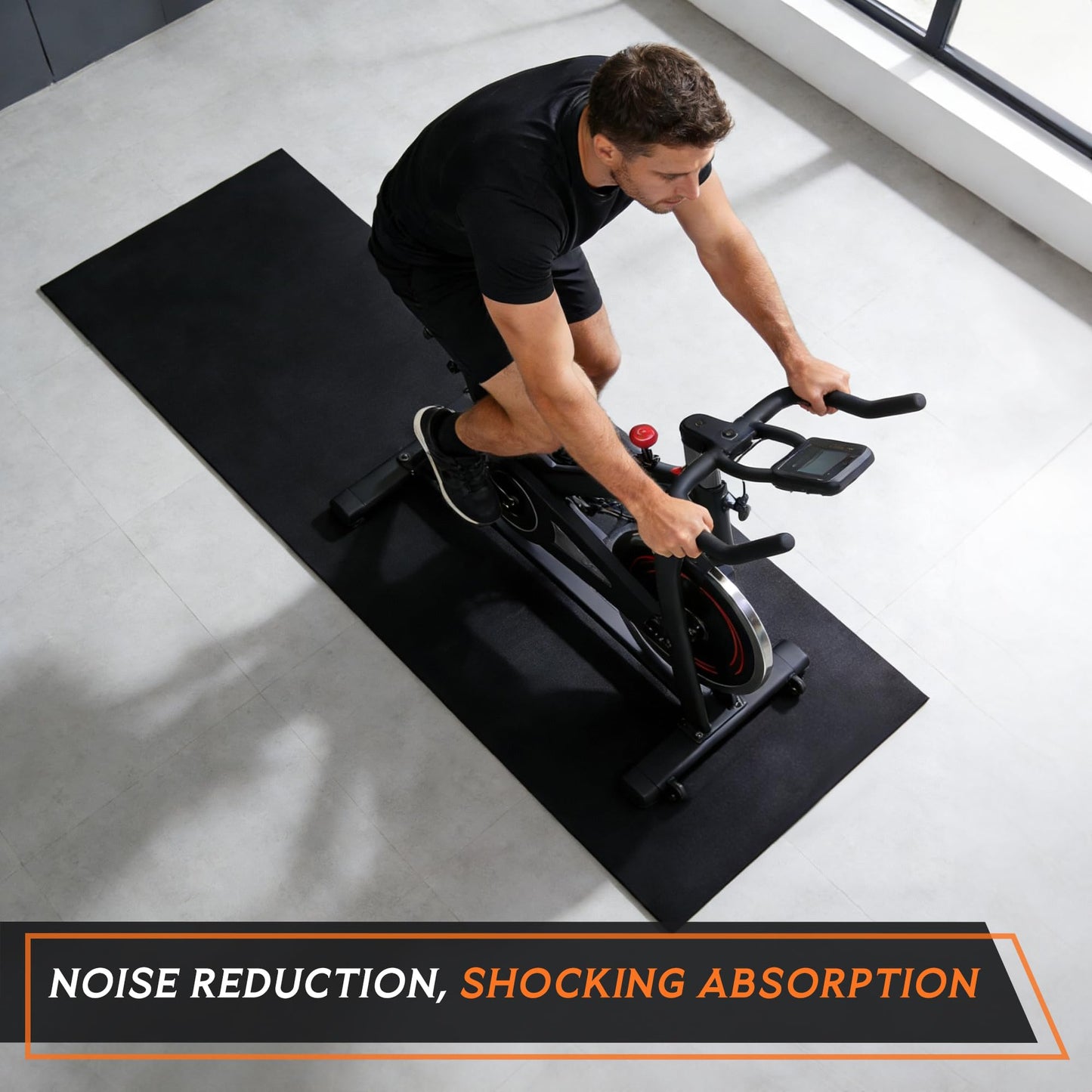 ZENY Large Exercise Equipment Mat 96"x38" - Heavy Duty Floor Protection for Treadmill, Bike & Elliptical, 6mm Thick Non-Slip Shock Absorbing Gym Mat