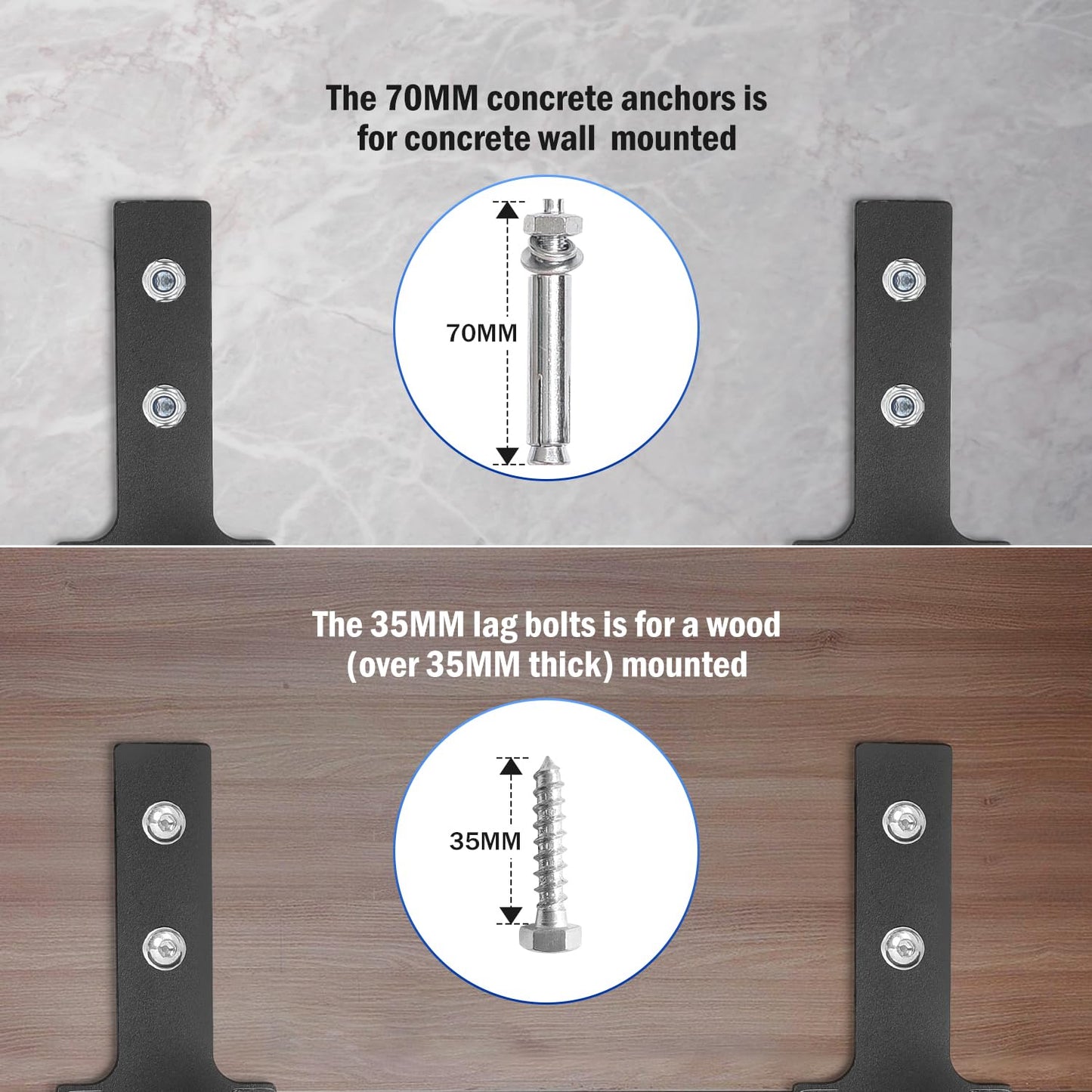 Wall Mount Pull Up Bar, Joist Mount Pull Up Bar, Beam and Rafter Mounted Chin Up Bar for Home Gym With Wood Mount and Wall Mount Screws (Black2)
