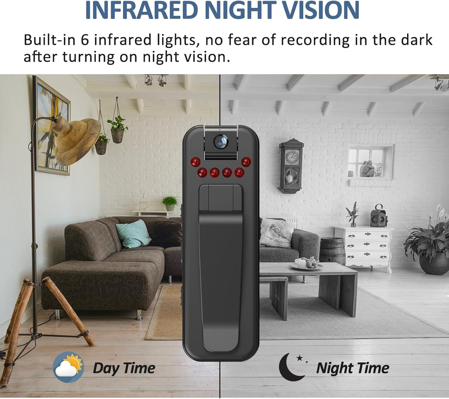 Ahheyie 1080P Body Camera Video, Wearable BodyCam Protable Camcorder with Night Vision, Sports Camera