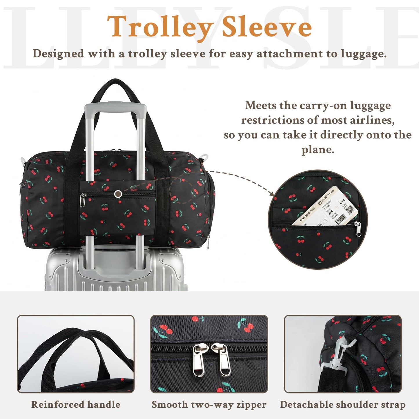 2PCS Cute Gym Bag for Girls, Duffle Bag with Wet Pocket & Shoe Compartment and item bag, Duffle Bag for Travel, Sports, Fitness & Workout