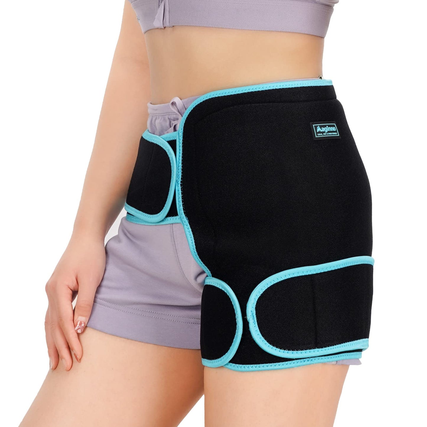 Hip Ice Pack Wrap for Injuries Reusable, Hip Brace with Hot Cold Pack for Women Men, Hip Gel Kit for Pain Relief Sciatica Nerve,Piriformis Stretcher, Hip Flexor Strain, Groin Pull, SI Joint, Hamstring