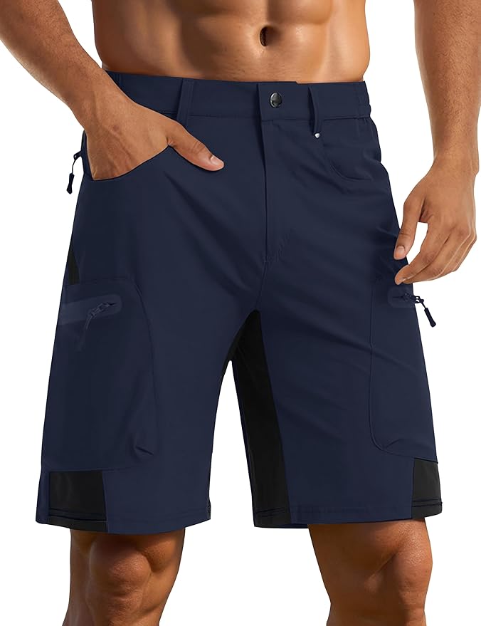 CRYSULLY Men's Hiking Cargo Shorts Outdoor Summer Lightweight Quick Dry Casual Shorts with 5 Pocket