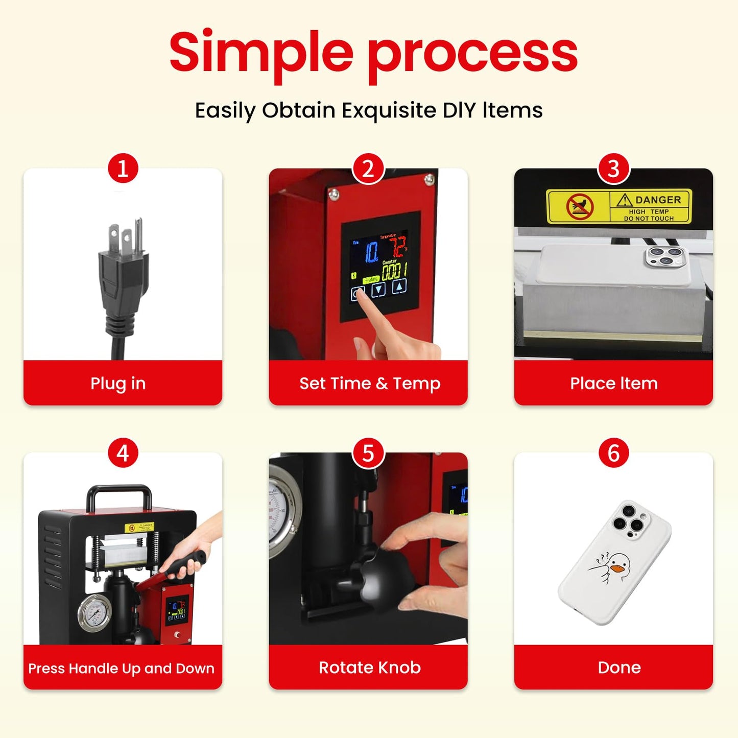 10 Ton Hydraulic Heat Press Machine,2.3 x 4.7 Inch Dual Heating Plate,Fast Heating Jack Heat Press w/LCD Time Temp Controller, Multifunction Heat Press for Printing Textiles Pressing Oil