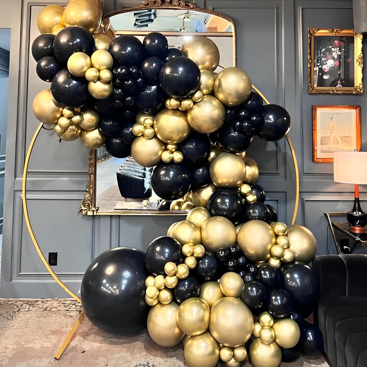 Voircoloria Black Balloon Garland Arch Kit - 90 Pack in 18/12/10/5 Inch Sizes for Graduation, Weddings, and Parties