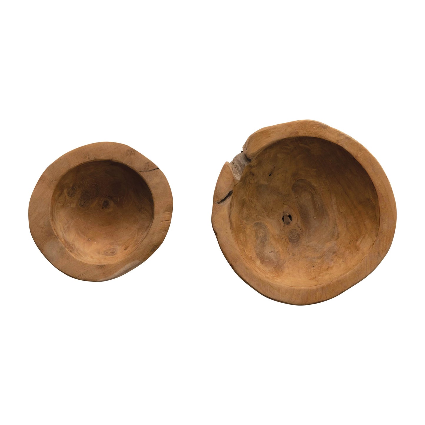 Teakwood Bowls, Set of 2 (Each One Will Vary)