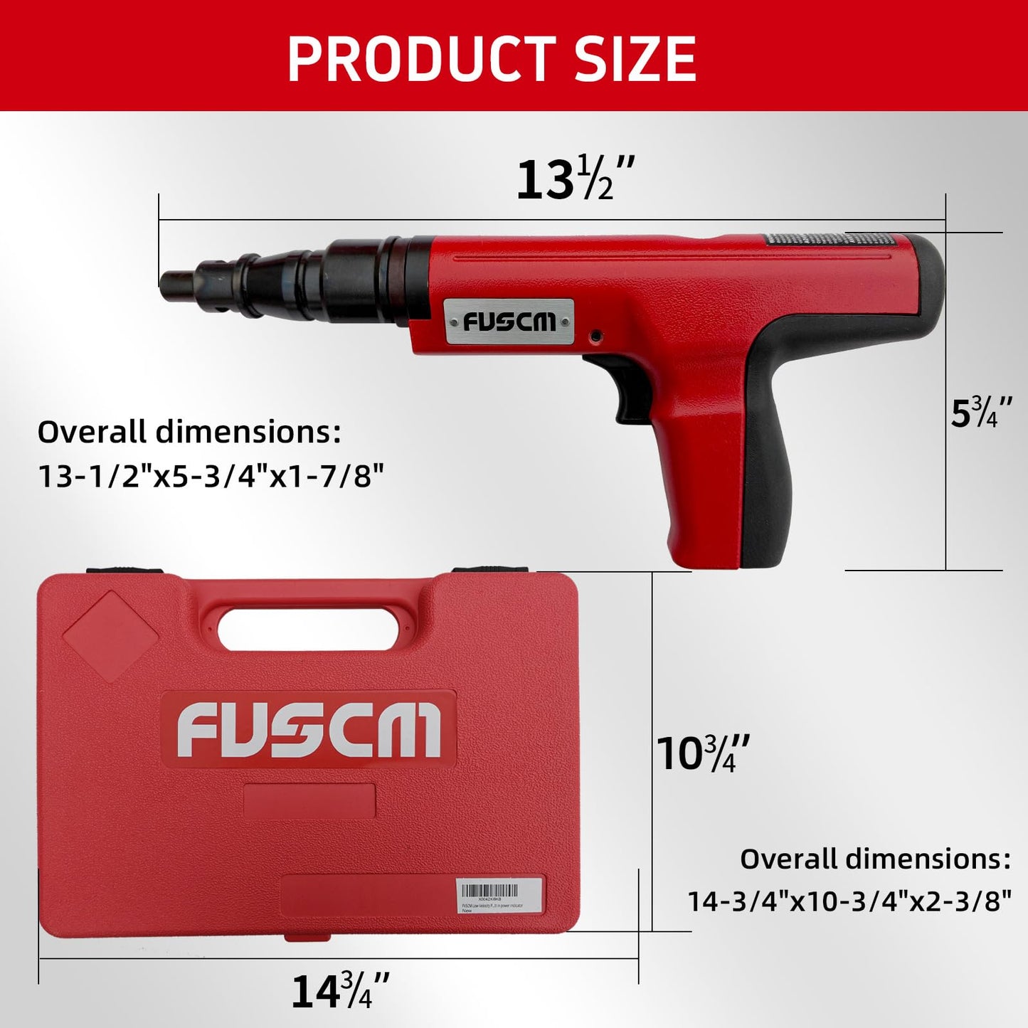 1-1/4" Fastener + .27 Cal Semi-Auto Powder Actuated Tool with power indicator