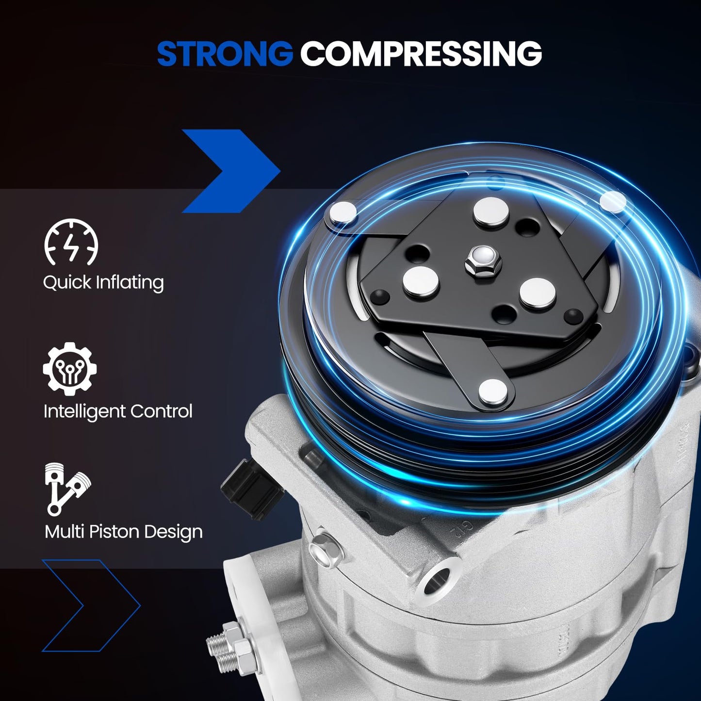 SYKRSS 68436 Air Conditioning A/C Compressor with Clutch Compatible with INFINITI FX35 2003-2008 3.5L V6, for G35 2003-2006 3.5L V6, GAS