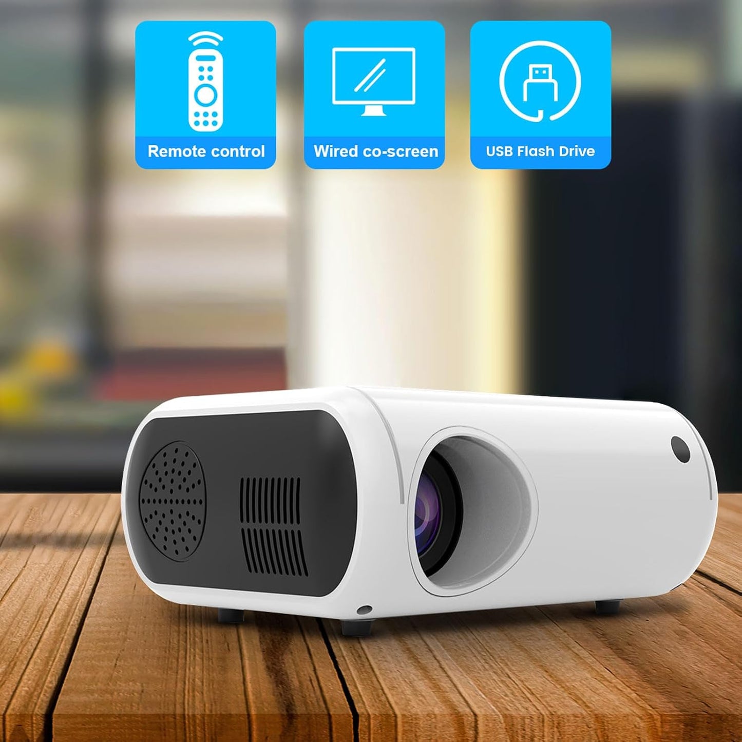 Chicdaze 1080P, 150ANSI, 26"-120" W70 Mini Projector, Portable Projector Support Full HD Movie Projector with Bult