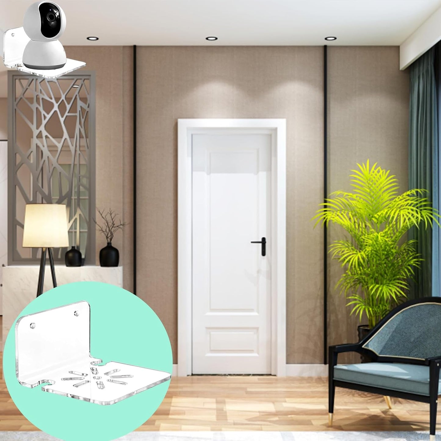 Smidaben 3PCS Acrylic Transparent Floating Wall Bracket, Suitable for Safety Cameras, Speakers, Baby Monitors, Dual-use